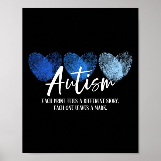 Vingerafdruk hart autisme Elke afdruk vertelt een  Poster (Voorkant)