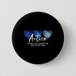 Vingerafdruk Hart Autisme Elke Afdruk Vertelt Een  Ronde Button 5,7 Cm