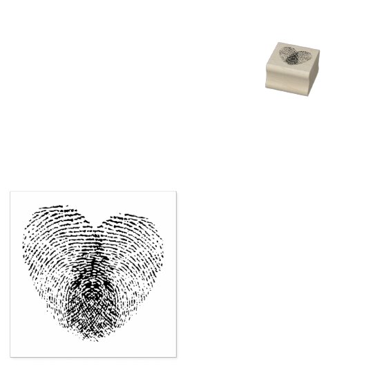 Vingerafdruk hart rubberstempel (Gestempeld)
