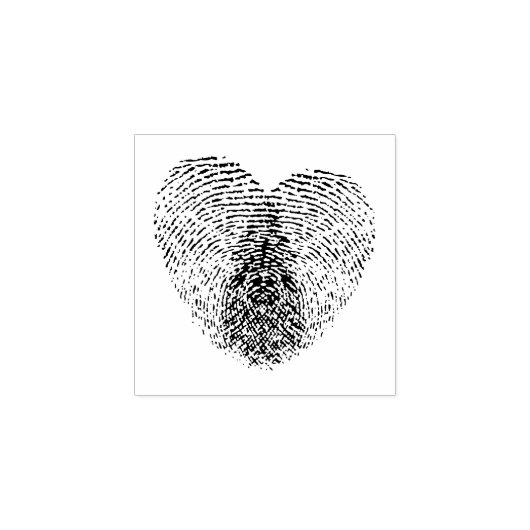 Vingerafdruk hart rubberstempel (Afrduk)