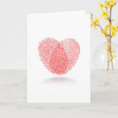 Vingerafdruk Heart Love Kaart (Gele Bloem)