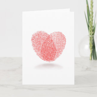 Vingerafdruk Heart Love Kaart