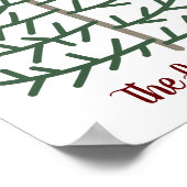 Vingerafdruk kerstboomfamilie feestdag keepslag poster (Hoek)