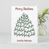 Vingerafdruk kerstboomserie Vakantiekaart Kaart (Staand voorkant)