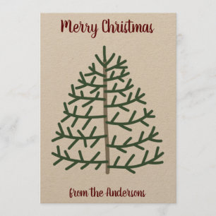 Vingerafdruk kerstboomserie Vakantiekaart Kaart