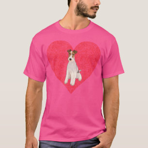 Vingerafdruk Love Wire Fox Terrier T-shirt