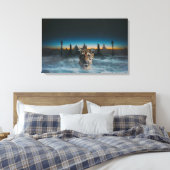 vingerafdruk naar tijgergeest canvas afdruk (Insitu (Slaapkamer))