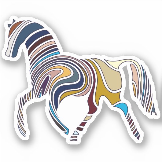 Vingerafdruk Paard Stickers (Voorkant)