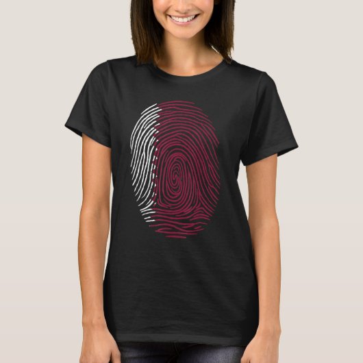 Vingerafdruk Qatar-vlag T-shirt (Voorkant)