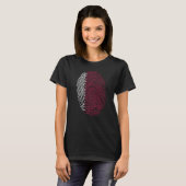 Vingerafdruk Qatar-vlag T-shirt (Voorkant volledig)