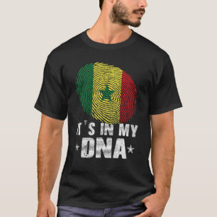Vingerafdruk Senegal vlag Het zit in mijn DNA T-shirt