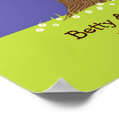 Vingerafdruk/tekenbomen (donkerblauw) poster (Hoek)