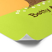 Vingerafdruk/tekenbomen (Oranje) Poster (Hoek)