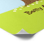 Vingerafdruk/tekenstructuur w/Lovevogels Weddensch Poster (Hoek)