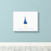 Vingerafdruk Thumbprint Peacock Tail Weddenschap Canvas Afdruk (Insitu (Houten vloer))