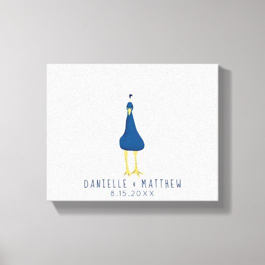 Vingerafdruk Thumbprint Peacock Tail Weddenschap Canvas Afdruk (Voorkant)