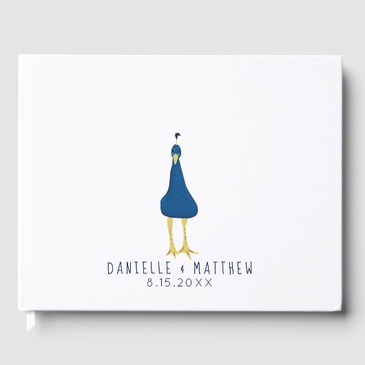 Vingerafdruk Thumbprint Peacock Tail Weddenschap Gastenboek (Voorkant)