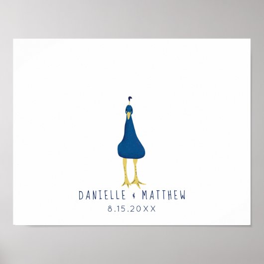 Vingerafdruk Thumbprint Peacock Tail Weddenschap Poster (Voorkant)