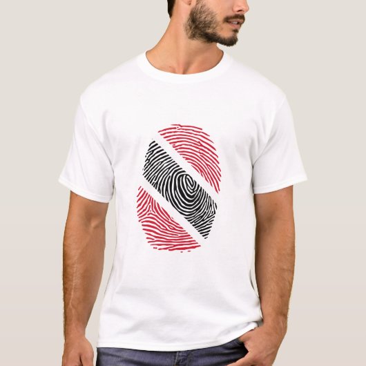 Vingerafdruk van de vlag van Trinidad en Tobago T-shirt (Voorkant)
