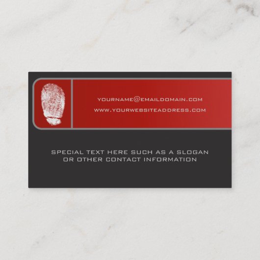 vingerafdruk visitekaartje (Achterkant)