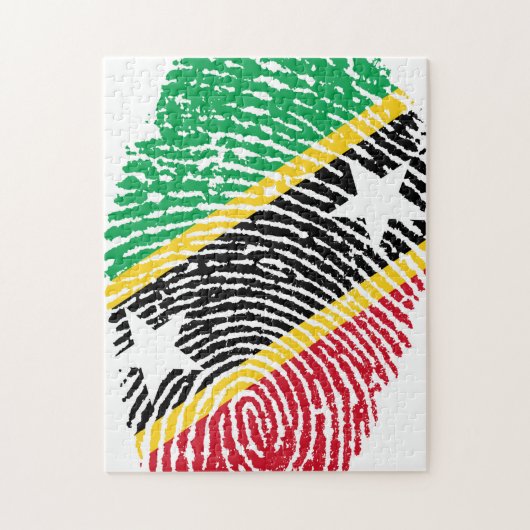 Vingerafdruk Vlag van Saint Kitts. Legpuzzel (Verticaal)