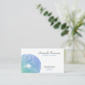 Vingerafdruk Wit & Blauw Zen Massage Therapist Visitekaartje (Staand voorkant)