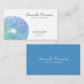 Vingerafdruk Wit & Blauw Zen Massage Therapist Visitekaartje (Voorkant / Achterkant)