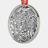 Vingerafdrukachtergrond Metalen Ornament (Links)