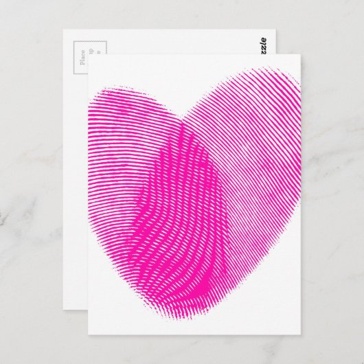 Vingerafdrukhart Briefkaart (Voorkant / Achterkant)