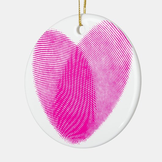 Vingerafdrukhart Keramisch Ornament (Links)