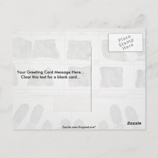 Vingerafdrukken Briefkaart (Achterkant)