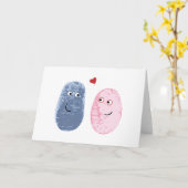 Vingerafdrukken in de liefde kaart (Gele Bloem)