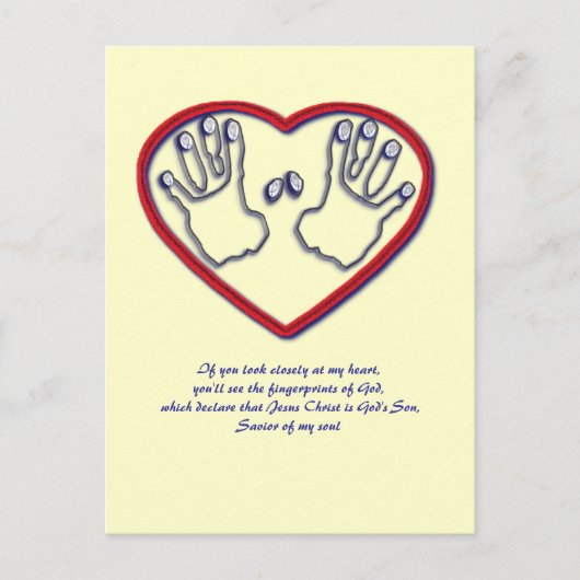 Vingerafdrukken van God - 1 Peter 5:6-7 Briefkaart (Voorkant)