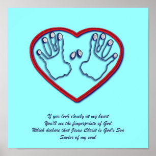 Vingerafdrukken van God - 1 Peter 5:6-7 Poster