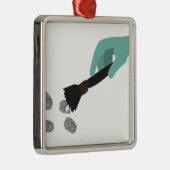 Vingerafdrukpenseel Metalen Ornament (Rechts)