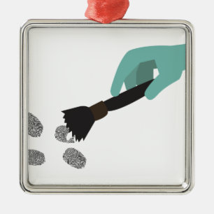 Vingerafdrukpenseel Metalen Ornament