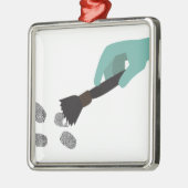 Vingerafdrukpenseel Metalen Ornament (Links)