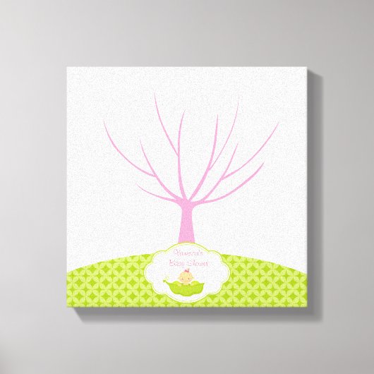 Vingerafdrukstructuur Baby shower Guestbook Pea Po Canvas Afdruk (Voorkant)