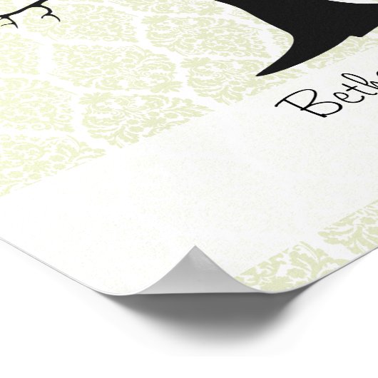 Vingerafdrukstructuur C met Damask Green - 11 x 14 Poster (Hoek)