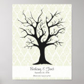 Vingerafdrukstructuur C met Damask Green - 11 x 14 Poster (Voorkant)