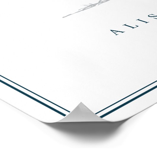 Vingerafdrukstructuur en Monogram Weddenschap Poster (Hoek)