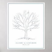 Vingerafdrukstructuur en Monogram Weddenschap Poster (Voorkant)