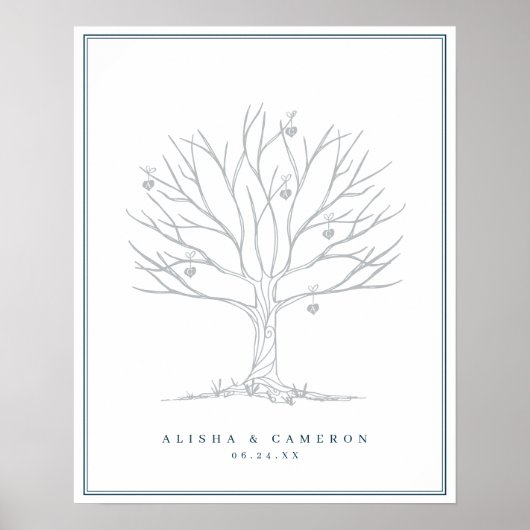 Vingerafdrukstructuur en Monogram Weddenschap Poster (Voorkant)