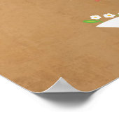 Vingerafdrukstructuur met Cartoon Couple Portret Poster (Hoek)