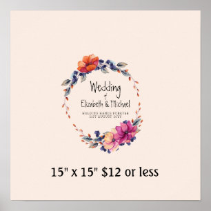 Vingerafdrukstructuur met Paars Oranje Guestbook Poster