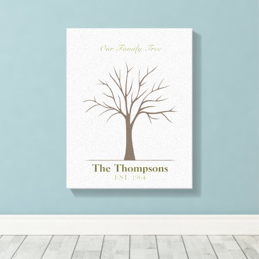 Vingerafdrukstructuur van de familie canvas afdruk (Insitu (Houten vloer))