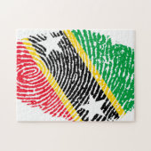 Vingerafdrukvlag van Saint Kitts. Legpuzzel (Horizontaal)