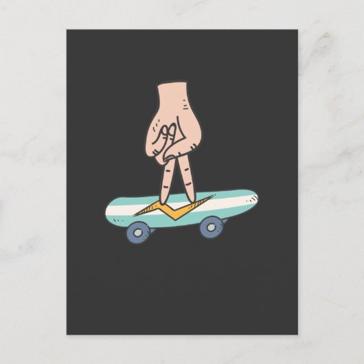 Vingerbord voor vingerskateboard briefkaart (Voorkant)