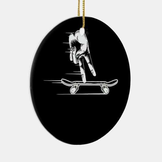 Vingerbordskateboard Keramisch Ornament (Rechts)