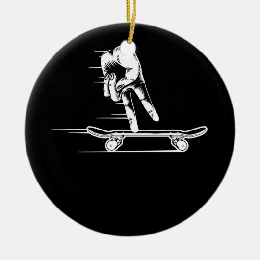 Vingerbordskateboard Keramisch Ornament (Voorkant)
